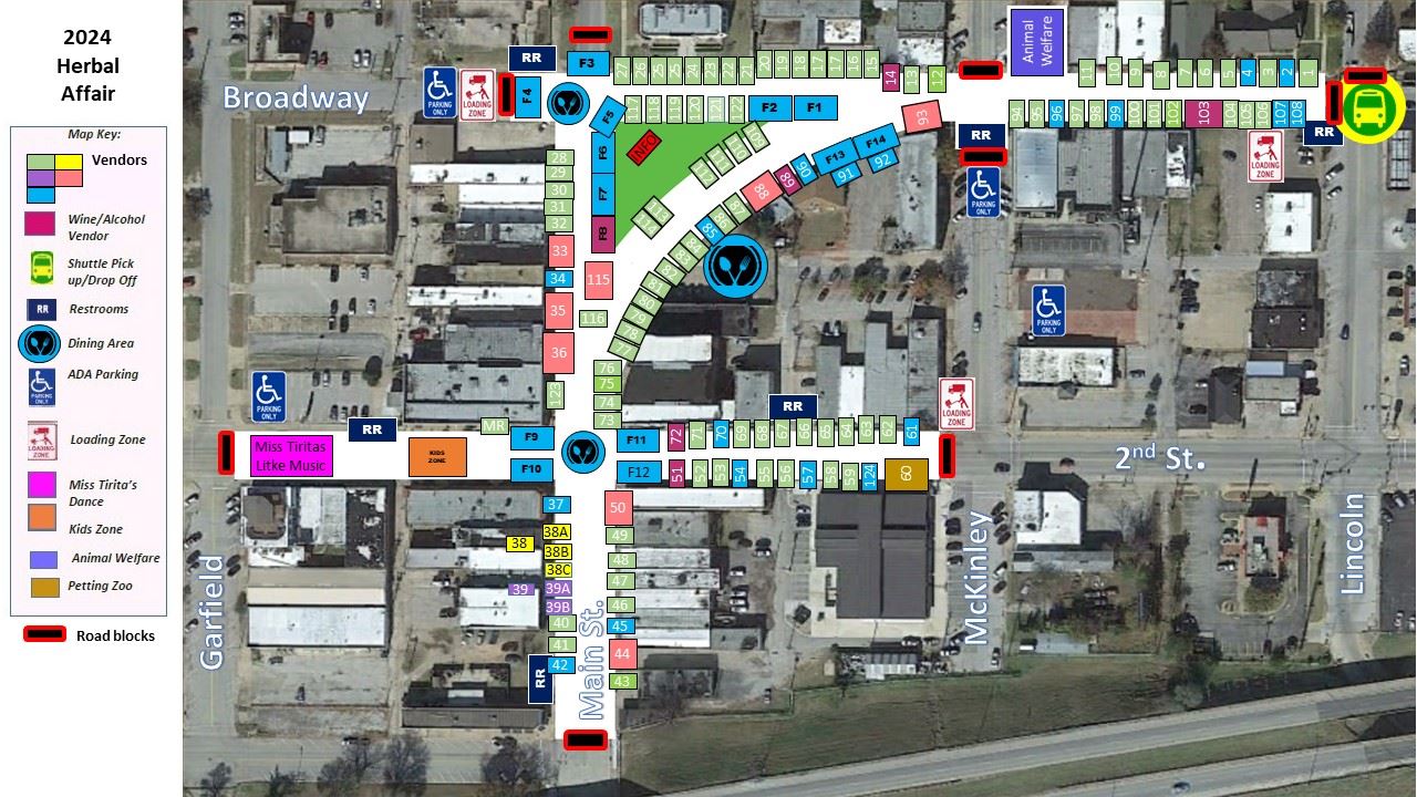 Herbal Affair 2024 map with streets